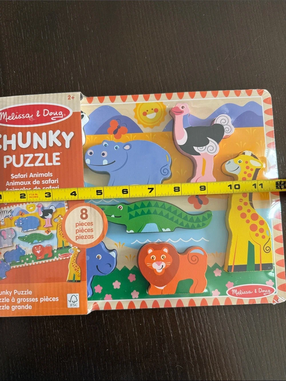 NWT Melissa & Doug Safari Animals Chunky Puzzle - Colorful Animal Pieces